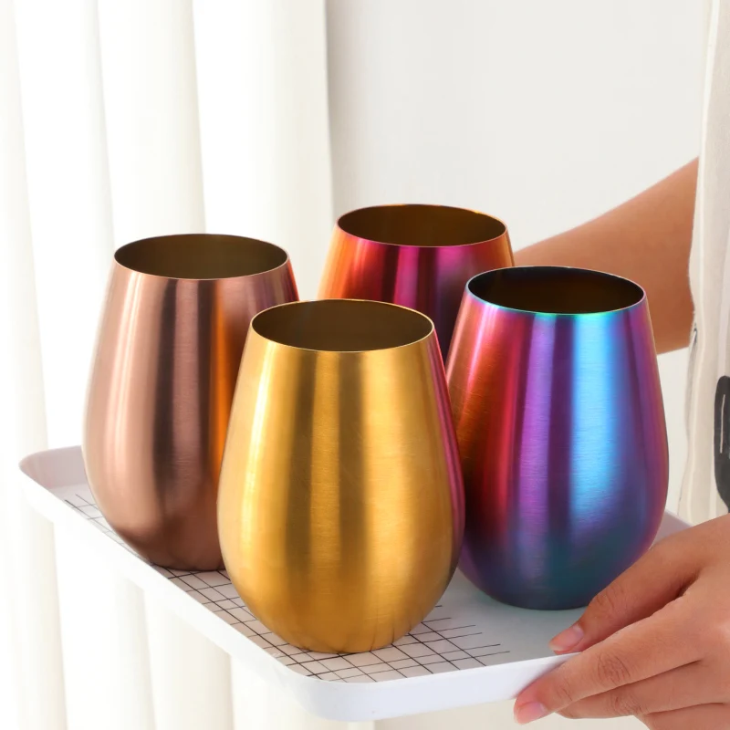 Colorful 304 Stainless Steel Beer Cup Gold Custom Logo Metal Beer Mug