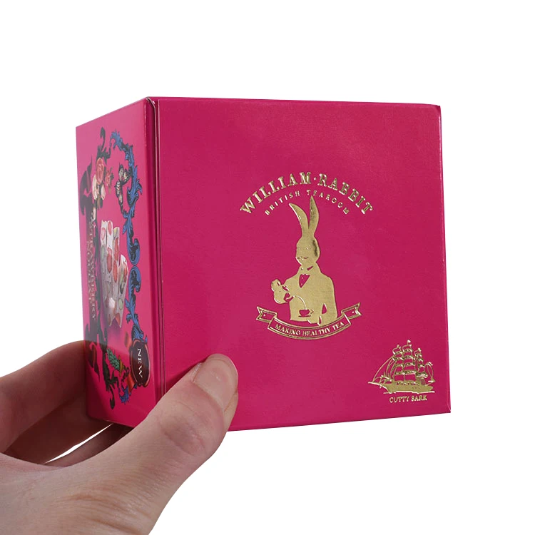 Custom logo 4 colors offset printing white cardboard paper small cute candies box with automatic self lock bottom