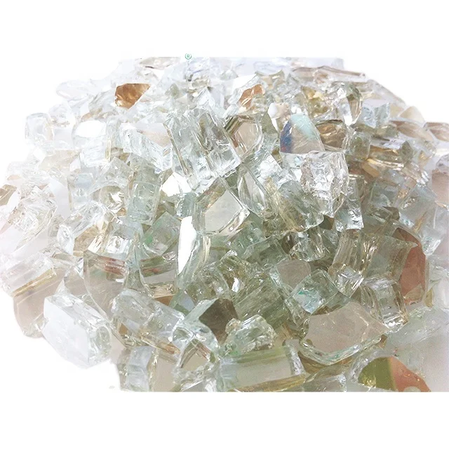 Crystal reflective 1/4 fire pit tempered glass