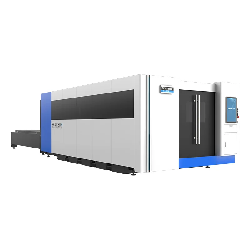 SENFENG high power exchange platform 8kw 12kw 15kw 30kw fiber laser cutting machine for cutting medium and thick metal sheets