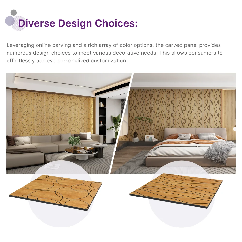 Luxury Rattan Texture Solid Wood Board Cladding Indoor WPC Puzzle Wall Panel for Home bar