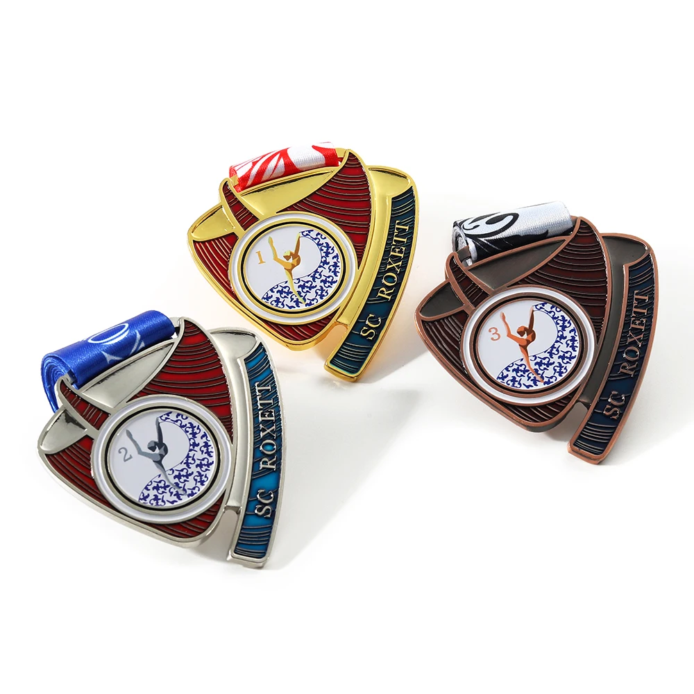 Free Sample 3D Metal Zinc Alloy Sports Medals Gold Silver Copper Dance Medals Custom Gymnastics Medal Award for Souvenirs