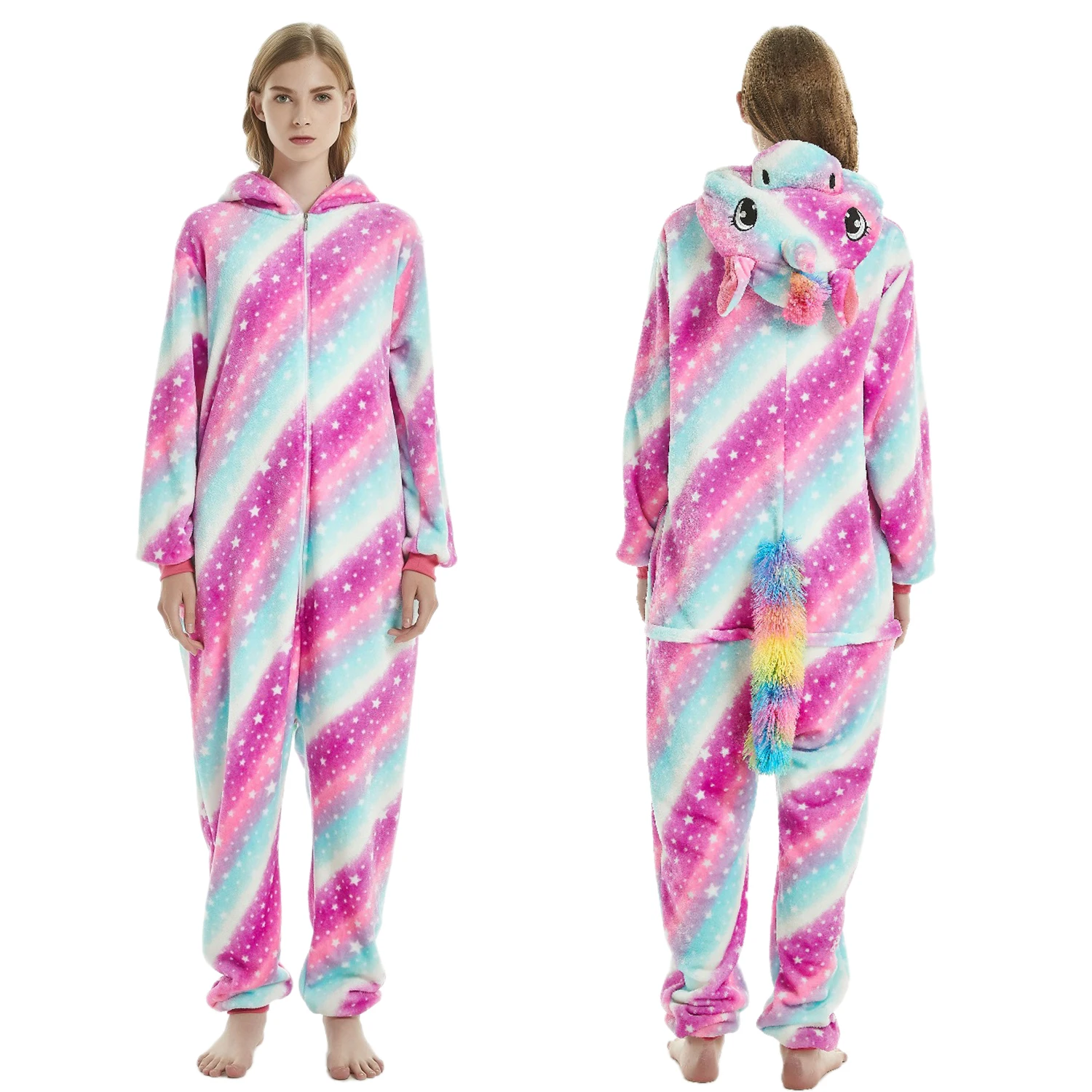 IN-STOCKED Retail Wholesale Animal Onesies Christmas Pajamas Flannel Cartoon Costume Chinchilla Family Christmas Pijama Kigurumi