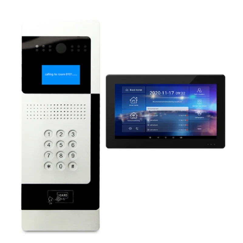 3.5' TFT security entrance system Mechanical buttons ip video doorphone camera intercom systems for apartment buildings