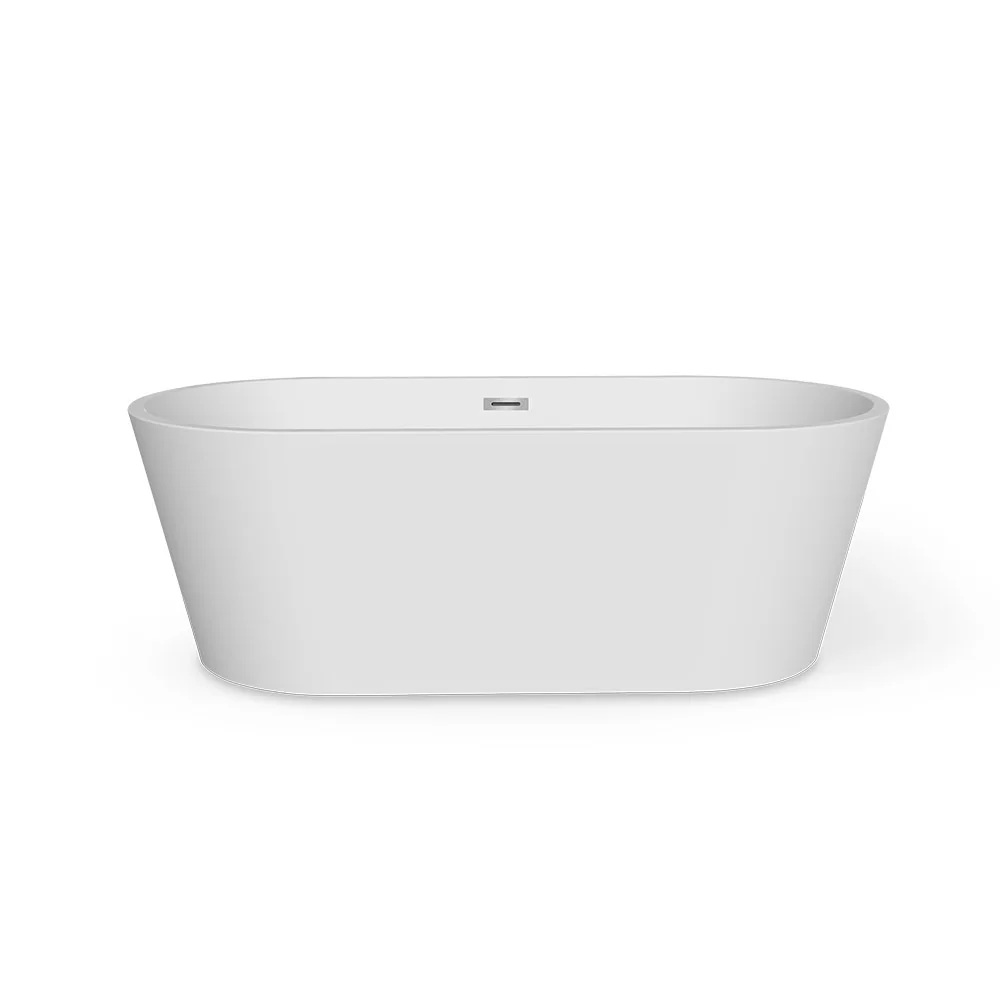 Tona Family 150cm White Acrylic Freestanding Bathtub Modern Design Soaking Drainer Included-Skysea Wholesale China Manufacturer