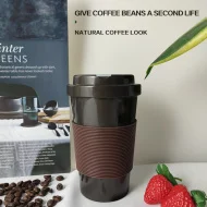 Biodegradable PLA coffee ground cup  420ml  promotional gifts leak-proof coffee water tumblers custom color and logo