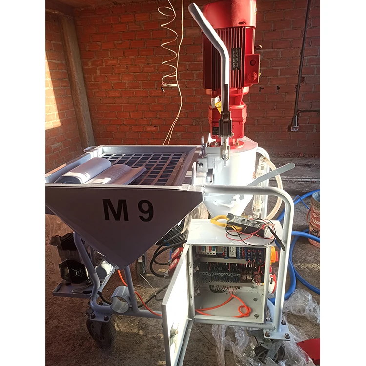 Chinese M6 M9 Automatic Wall Plaster Putty Plaster Painting Machine Hopper Gypsum Sprayer Customized Electric Motor With Wheels