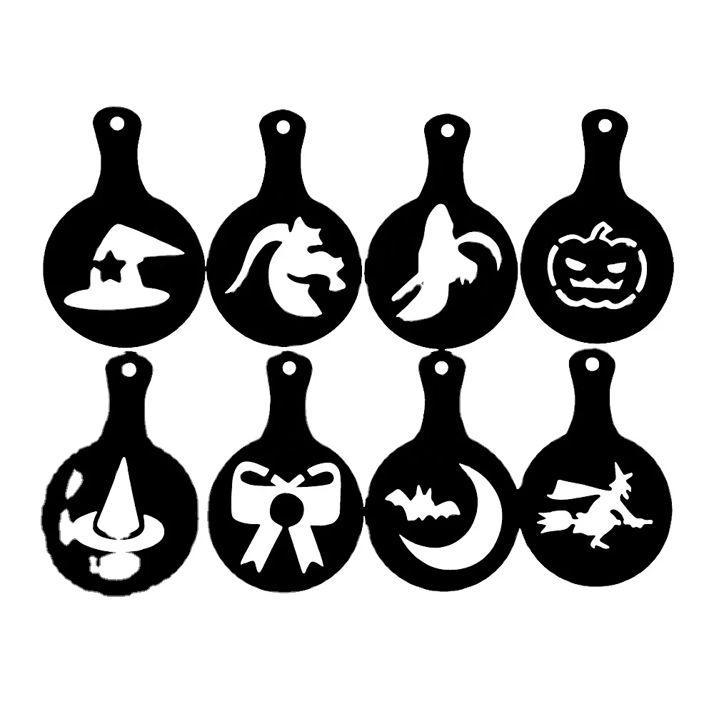 plastic Halloween coffee stencils and cappuccino decorating stencil