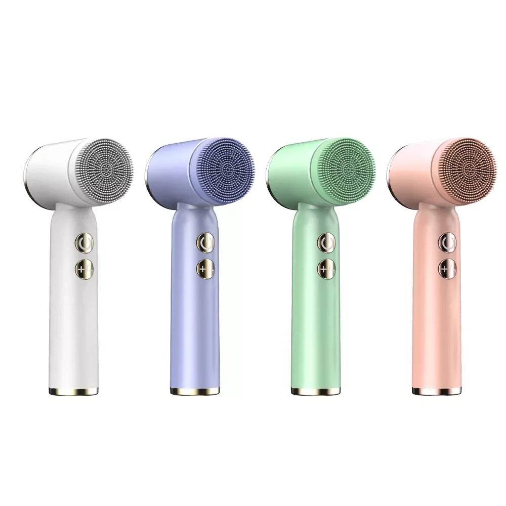 hot cold silicone facial cleansing brush with led electric facial cleansing brush rechargeable