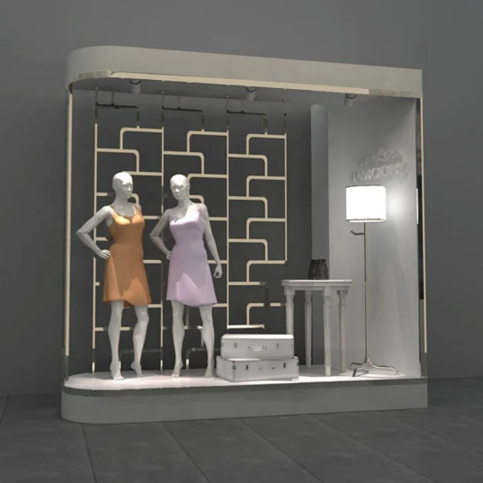 
Customized Metal Bronze Color Retail Display Rack Clothes Cabinet 