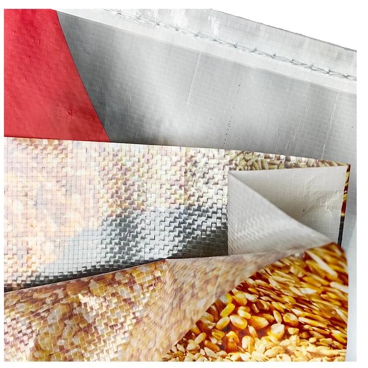 Factory wholesale 10kg 25kg 50kg portable laminated PP woven sack bag for cereal feed fodder rice packing with easy opening