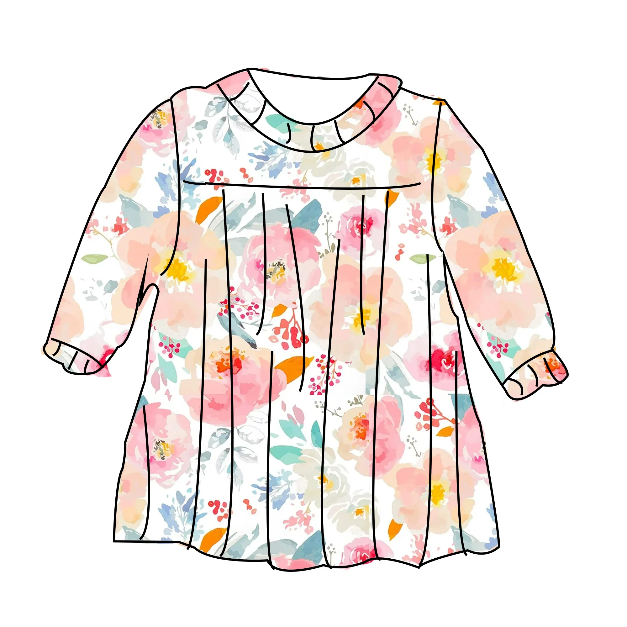 baby girls fashion short long sleeves dress children clothing kids clothes for 12 years old order smocked dresses for girls