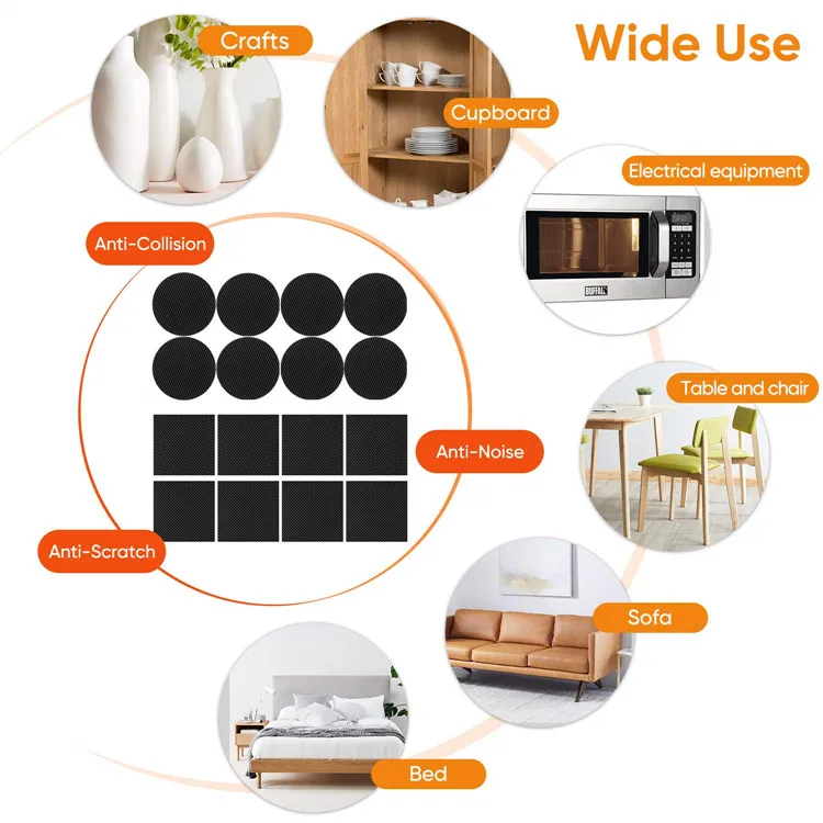 Wood Furniture Floor Protectors Self Adhesive Anti Skid Furniture Pads Non Slip Rubber Furniture Grippers