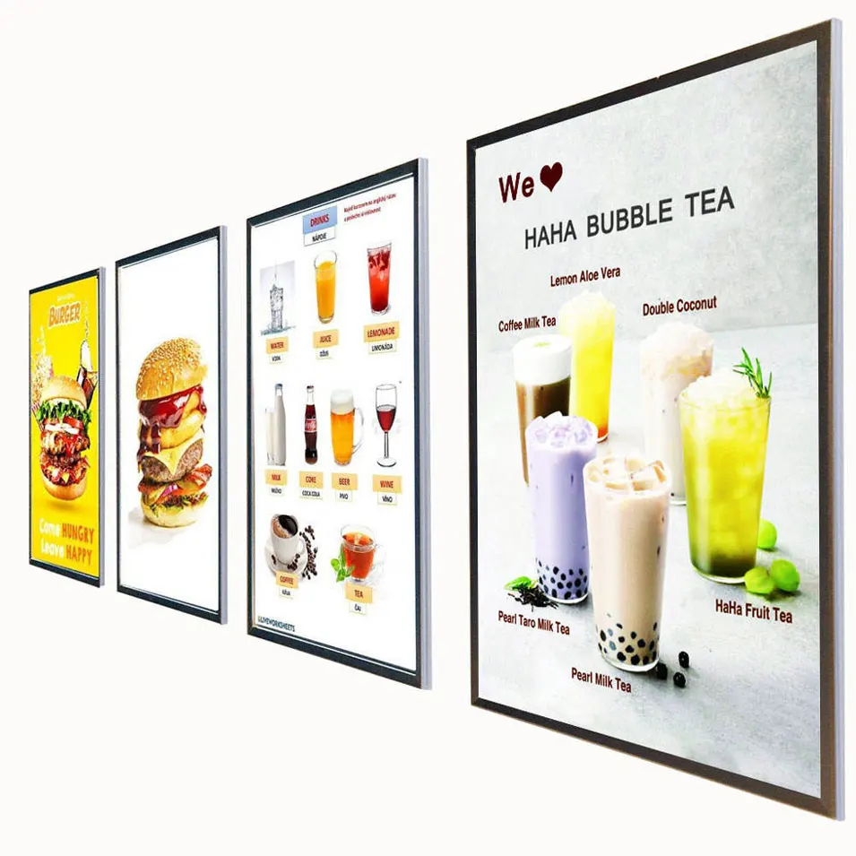 Manufacturer Ultra-thin LED Light Box led slim light box Aluminum Frame Indoor Advertising Light Box for Store  A1/A2