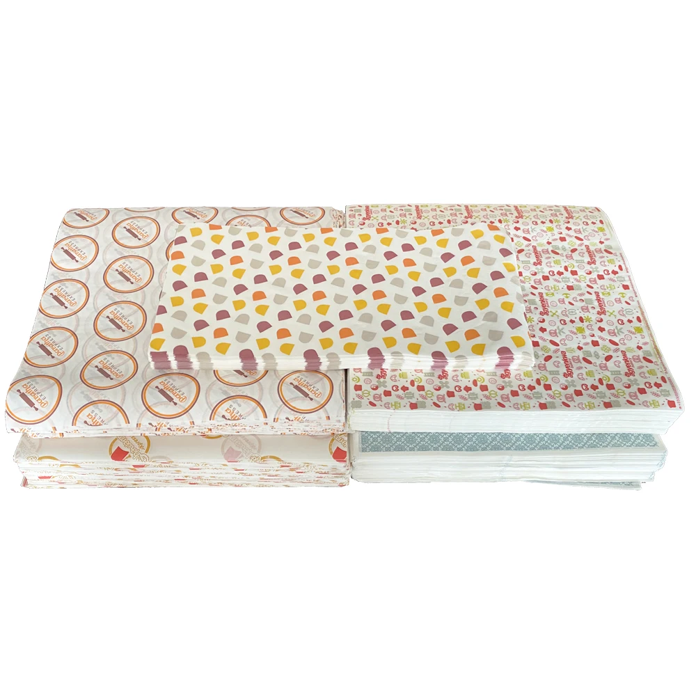 Custom Printed Logo food safe grade Burger Packaging Wrapping Paper, Greaseproof Wax food packing pape