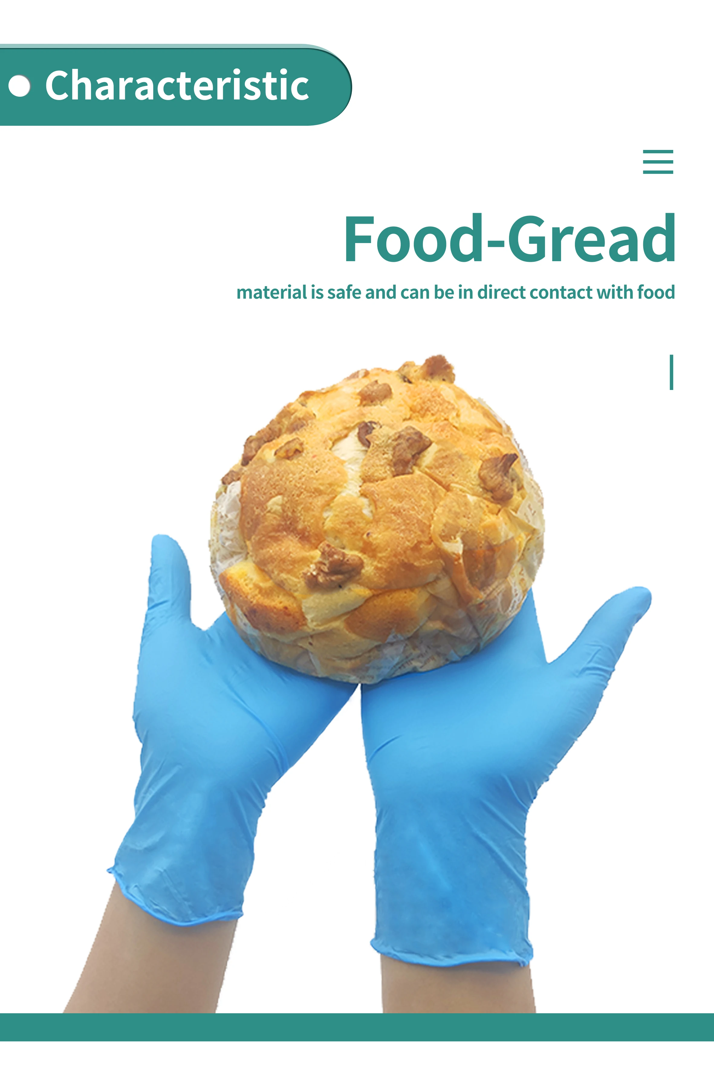 Examination Gloves Professional Powder Free Nitrile Dark Blue General Examination Apparatus Bacteria Proof