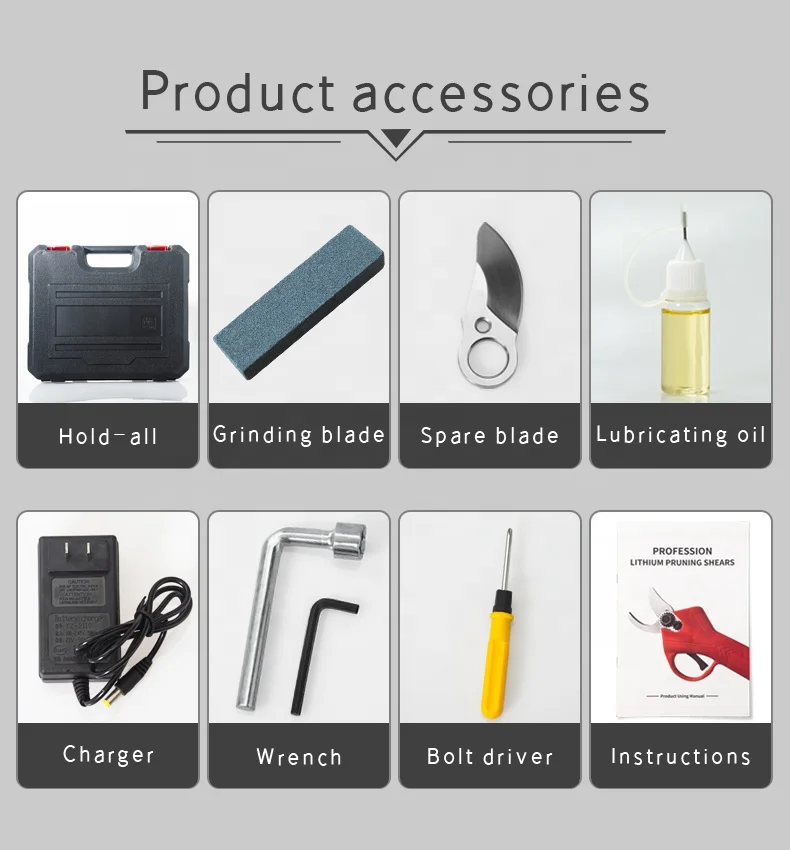 electric pruner 21V 25mm cordless progressive battery powered scissors pruning professional vineyard electric pruning shears