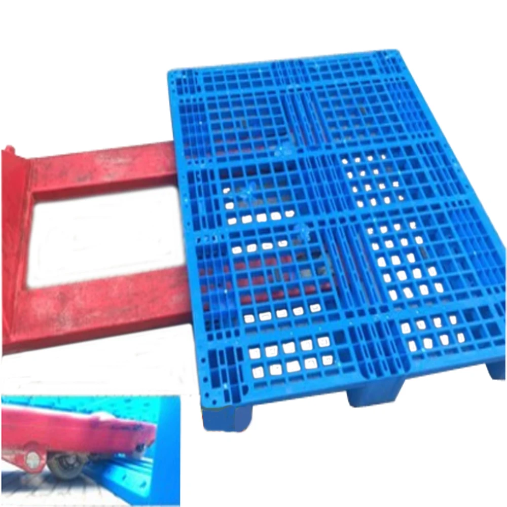 HDPE or PP 1200-1000 Heavy Duty  3 Runners Bottom Forklift Truck grid surface  four entry way Plastic Pallet