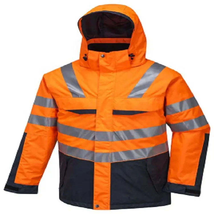 Reflective Safety Jacket Polyester Oxford Fabric Internal Pu Coated Waterproof And Breathable Reflective Jacket