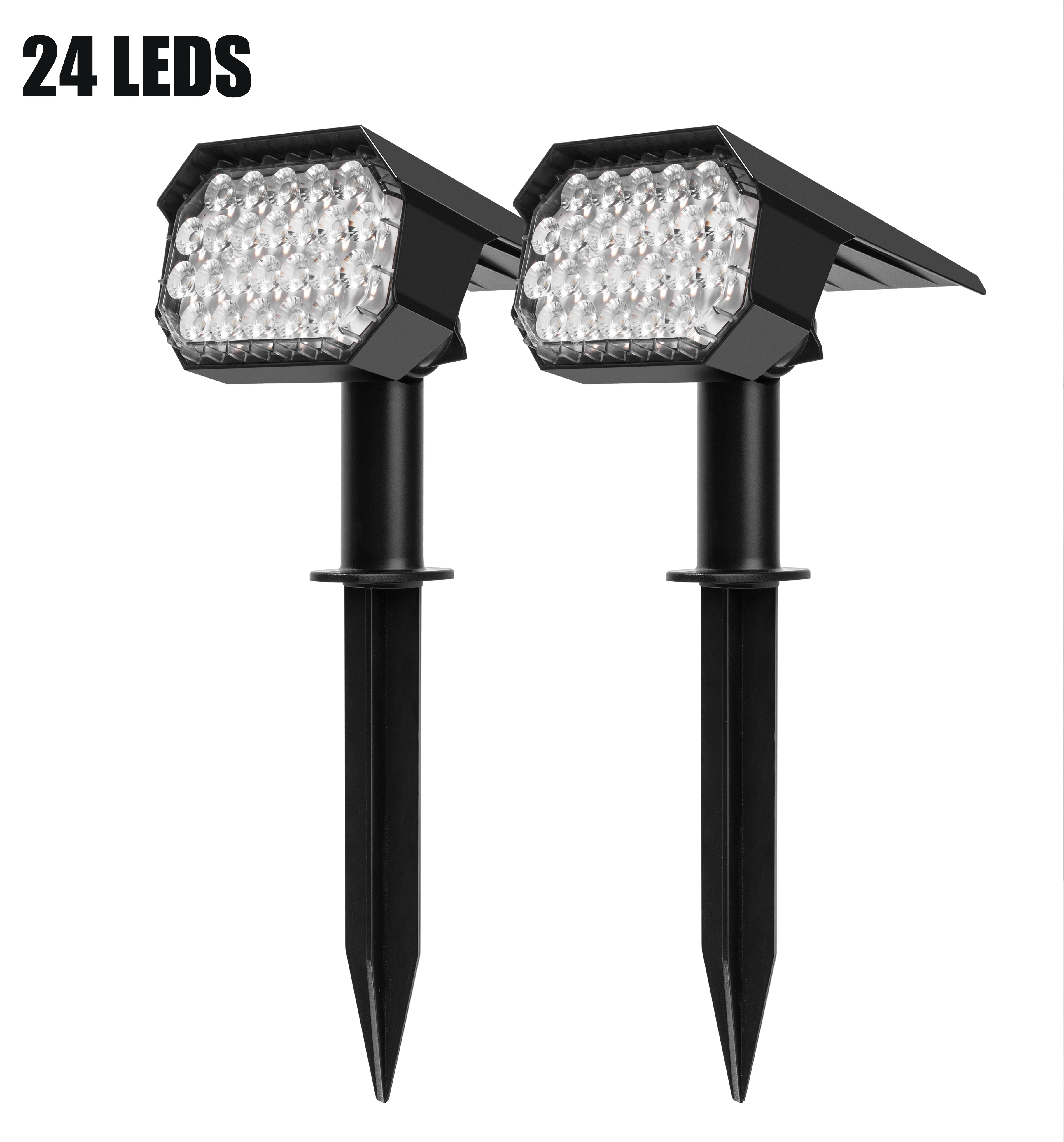 24 Leds Outdoor Ip65 Waterproof Wireless Solar Power Landscape Spotlights Ground Lawn Walkway Bright Led Garden Solar Spot Light