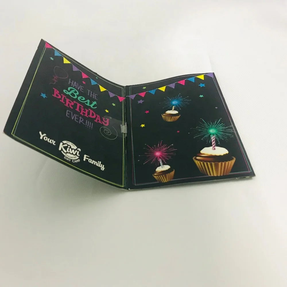 Hot sale cheap handmade happy birthday greeting card set with lights