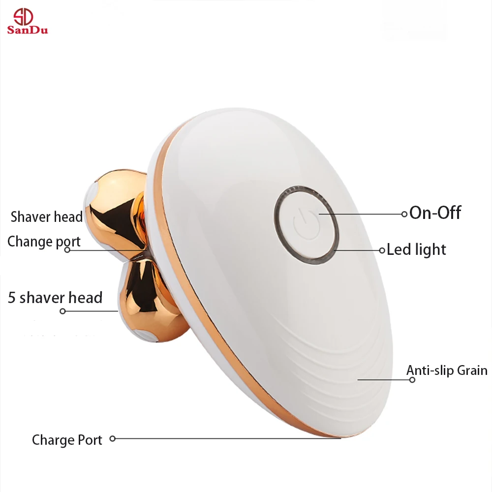 
Digit display Rotary Razor Beard Nose Hair Trimmer Face USB charging5 Shaver Heads LED Electric Shaver Razor for Men 