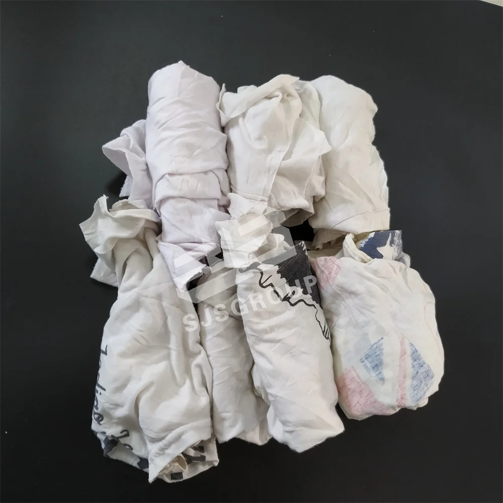 Good absorbency Textile Cotton Waste White Cotton for Rags Fabric Waste Cleaning Rags White Printed T Shirt rags in bale