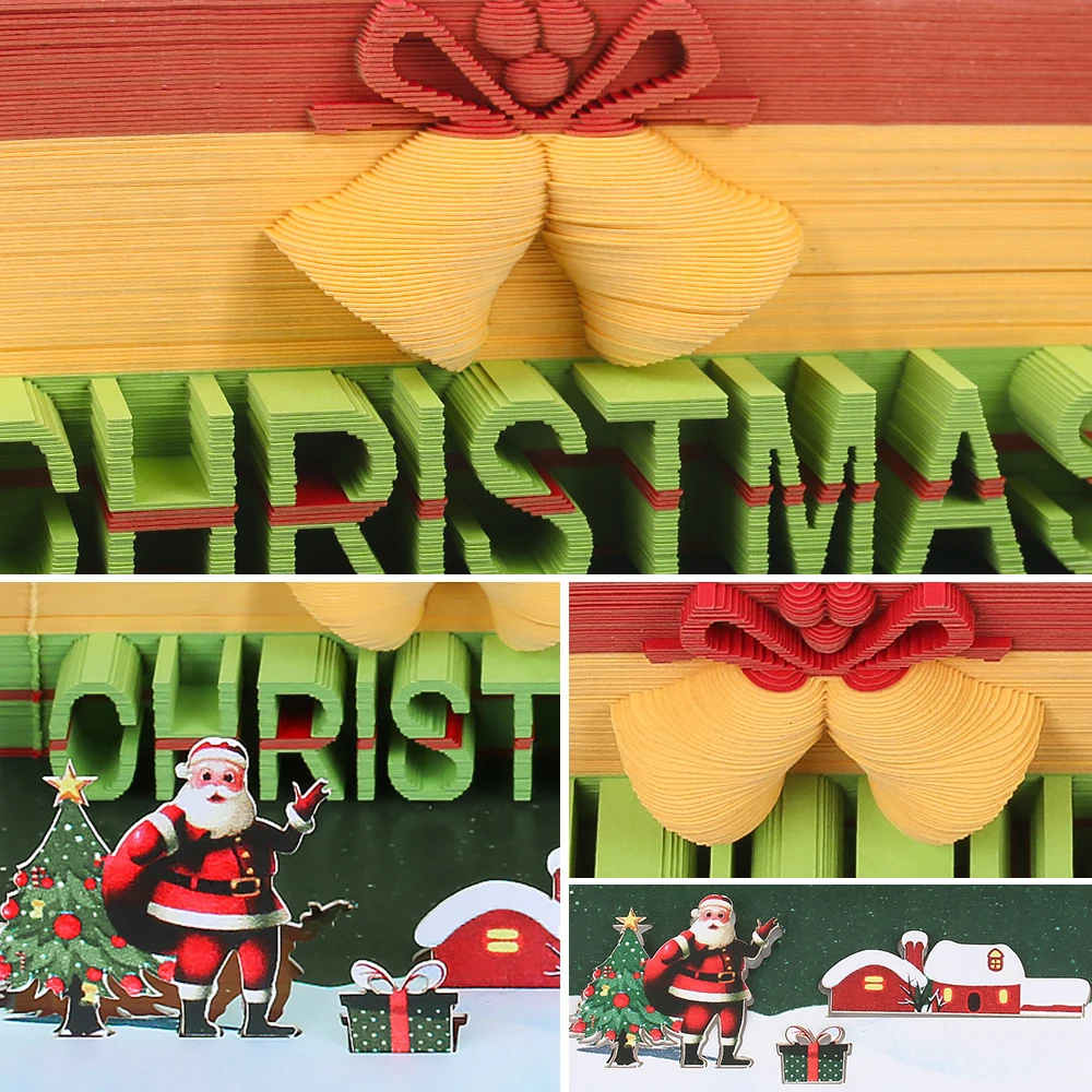 New Santa Claus Christmas Decorations 2022 3D Memo Pad With Desk Calendar For Christmas Gift