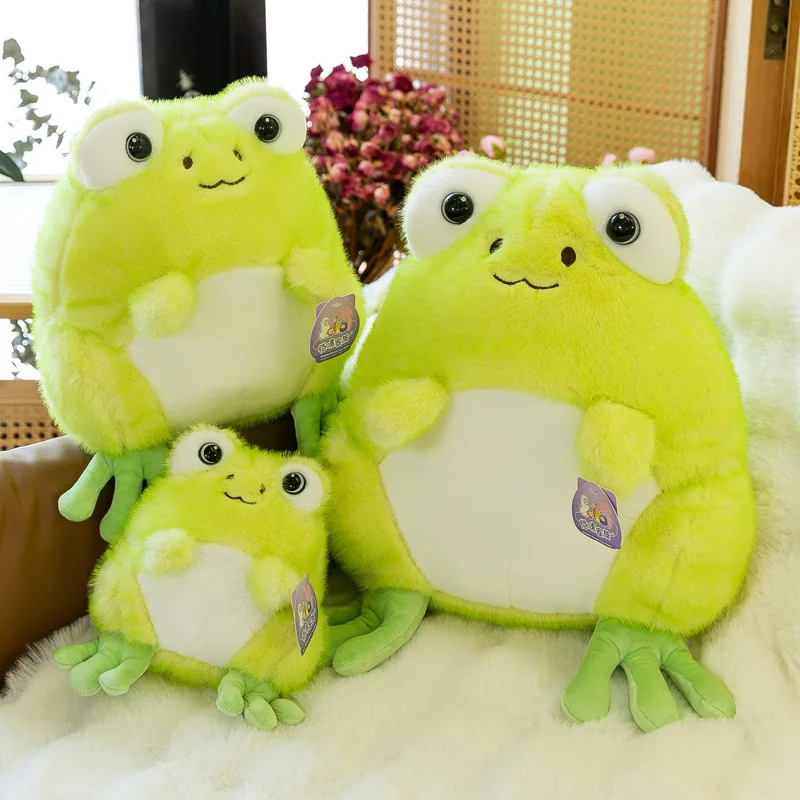 Cartoon Big Eyes Frog Plush Toys Stuffed Animals Frog Doll Soft Cute Common Pond Frog Stuffed Toys Gifts For Kids