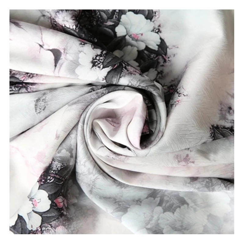 Vietnam White Print Silk Twill Fabric mens