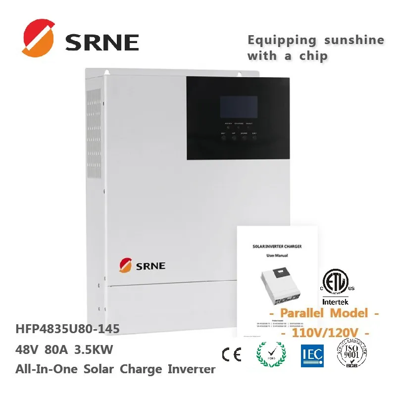 Солнечные фотоэлектрические сети гибридный солнечный инвертор со слежением за максимальной точкой мощности 48v 3.5kw с 80a mppt Контроллер заряда для фотоэлектрических систем работы для 110-120 В переменного тока