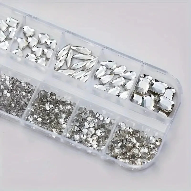Wholesale Glass Diamonds Crystals For Nails Clear Transparent High Quality Non Hotfix Rhinestones Flat Back