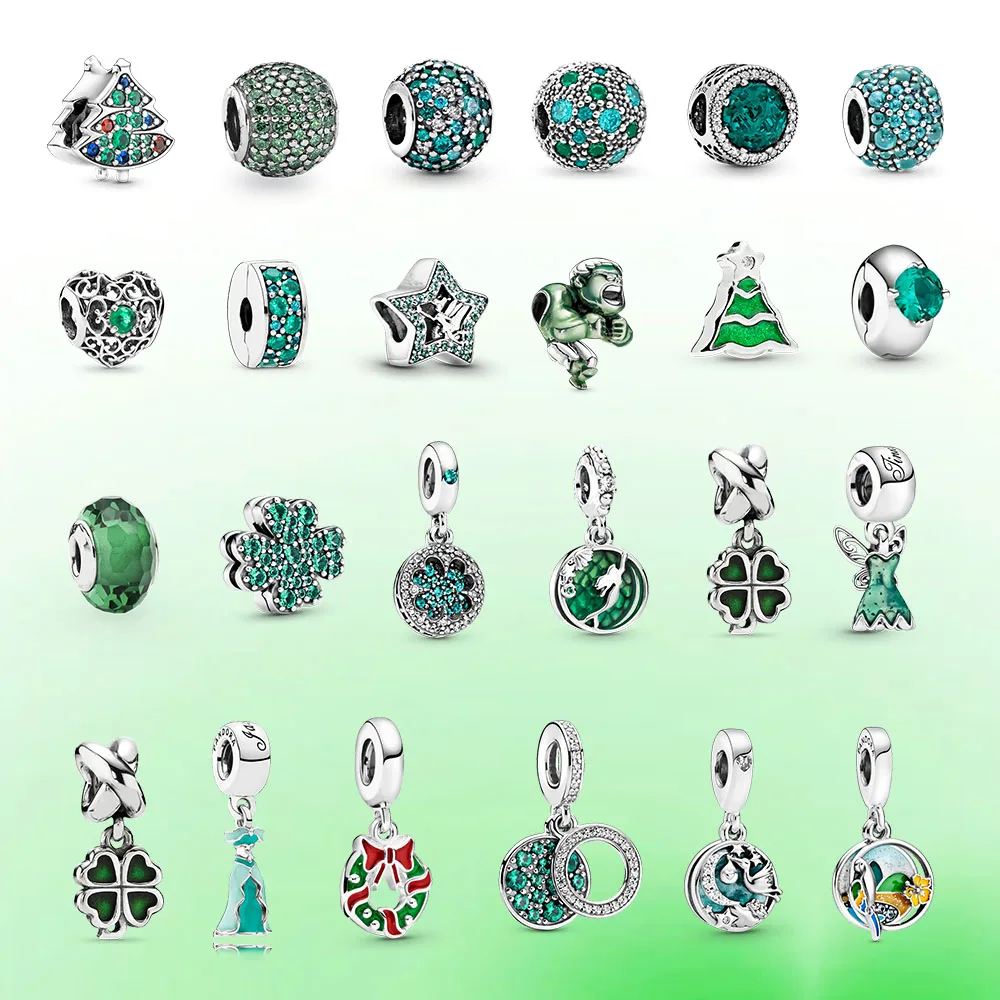2023 New banner hulk Enamelled charm 925 silver fine dora jewelry green charm collection for dora snake bone DIY bracelet
