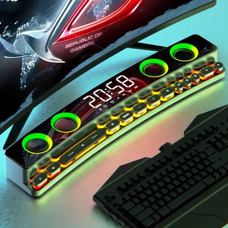 RGB Surround Soundbar blue tooth 5.0 Home Speaker Wired Computer Speakers Stereo Subwoofer Sound Bar For PC Laptop Theater TV