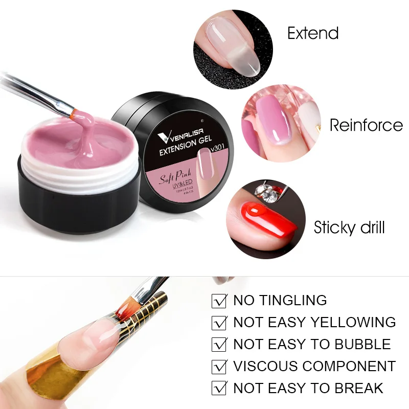 86125a New Products Wholesale Nail Gel CANNI Nail Extension Gels Thick Jelly Nail Gel Natural manicure led