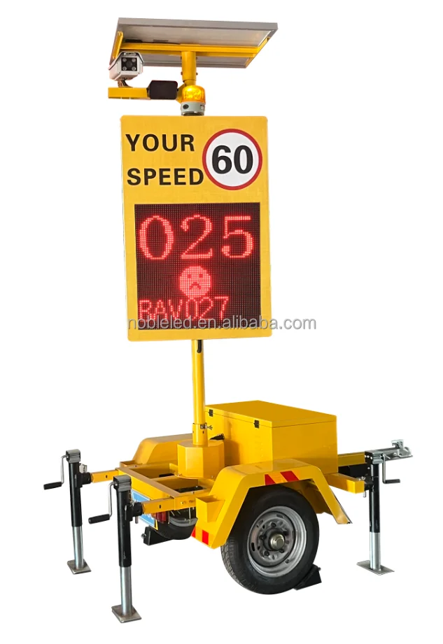 Solar Trailer High Precision Lpr Radar 4 Line Display Speed Limit Sign