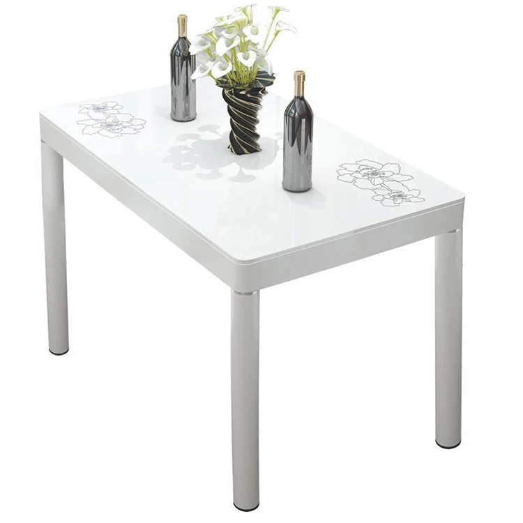 Modern indistry style white and silver dining table sets 6 chairs
