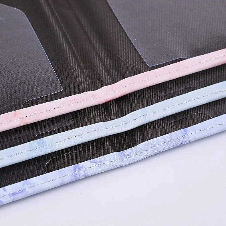PU Leather Multi-card Holder Passport Protector Travel Abroad Wallet Marble Design for Family