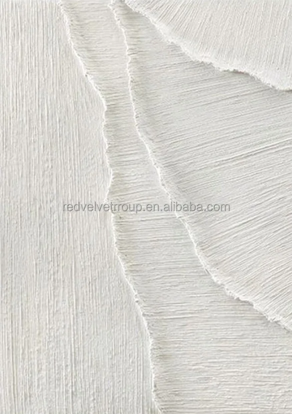 Big Handmade Home Decor Wabi-Sabi Large Framed Canvas White Artwork Abstract Wave 3D Oil Painting Tableau Decorative Wall Art