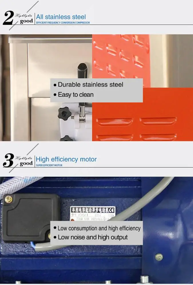 
soft serve ice cream making machine,3 flavor soft fruit ice cream machine,110V/60HZ,220V/50HZ 