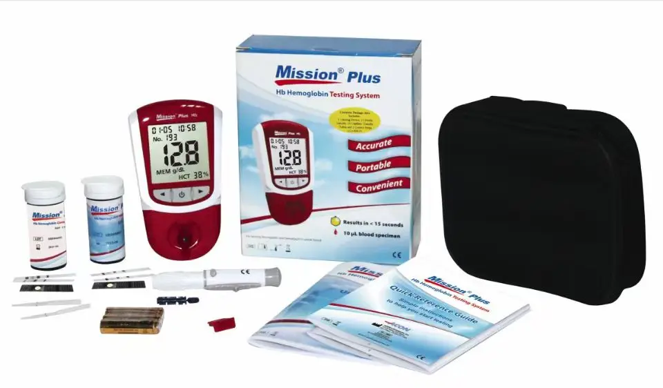 Hot selling Mission HB Hemoglobin Testing System Mission Plus HB Machine And Strips