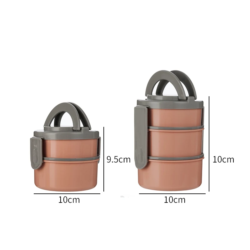 Amazon best selling plastic 3 layers food containers round bento lunch box for school