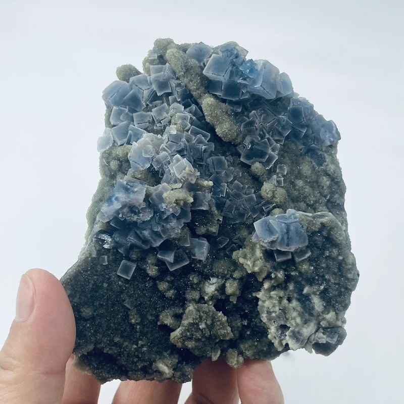 Natural Healing Crystal Mineral Specimen Gemstone Cluster Blue Fluorite Cluster