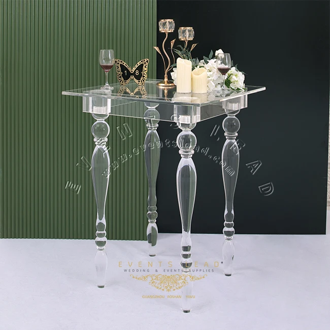 High Quality Rectangle Acrylic Cocktail Table Transparent Bar Furniture