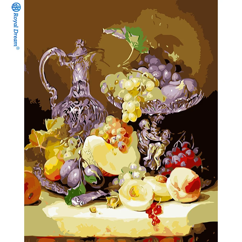 ROYALDREAM Still life fruit Abstract Painting Diy Digital Painting By Numbers Modern Wall Art Picture For Home Wall Artwork