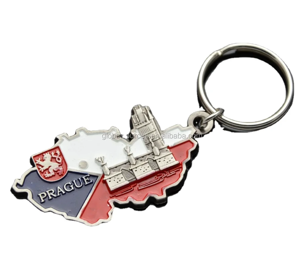 Prague tourist key ring souvenir keychain metal keyring