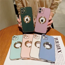 For iPhone13 12 11 Pro Max Funda Phone Case Electroplating Luxury TPU Silicon Case Lens Protector CD Pattern Mobile Cover Case
