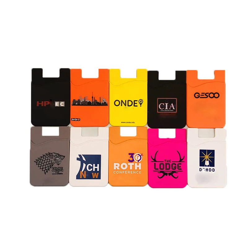 Professional customized food-grade silicone non-slip portable phone card holder case phone case stickers with DIY logo