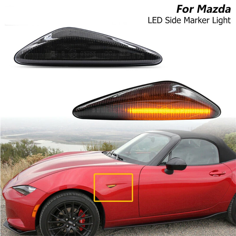 LED Side Marker Lights Lens Front Rear Turn Signal Flasher For Mazda MX-5 MIATA 1990-2005 MX-5 2016-up Mazda 3 6 5 2 MPV BT-50
