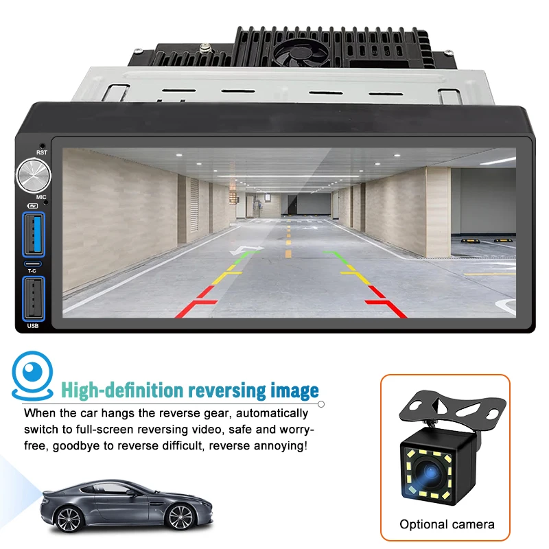 cheap android car player 6.86inch single din wireless carplay portable car media player